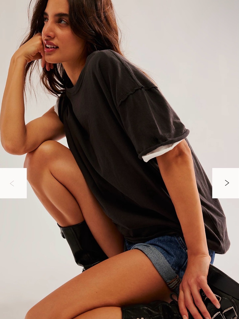 Free People - Nina Tee - Black XL